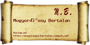 Mogyoróssy Bertalan névjegykártya
