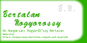 bertalan mogyorossy business card